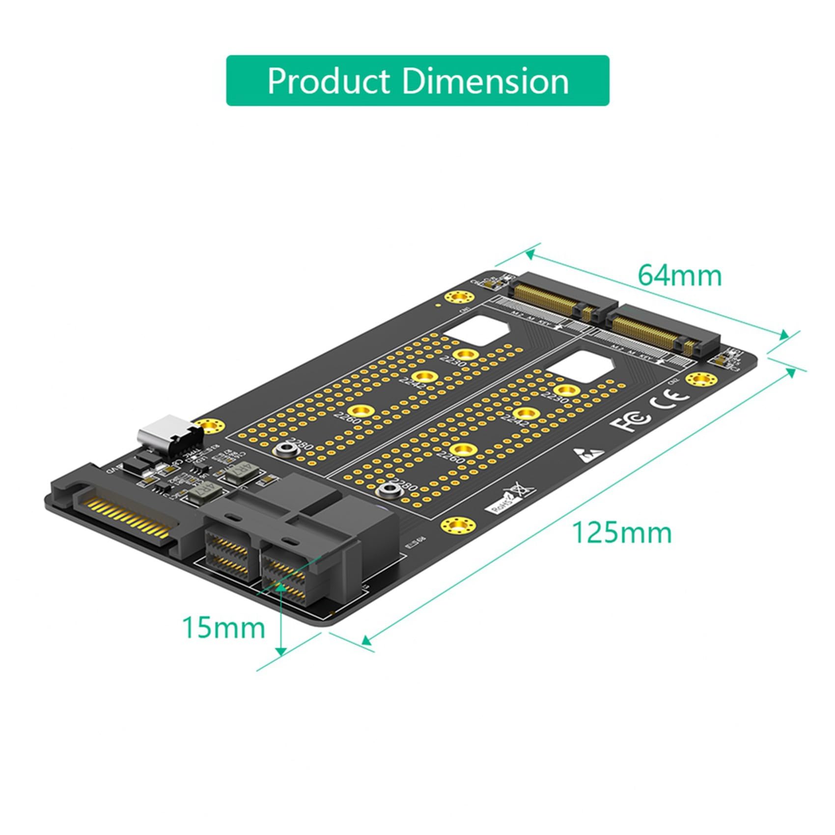 10X Nowa Wersja Adaptera Dual M.2 NVME SSD do Dual SFF-8643