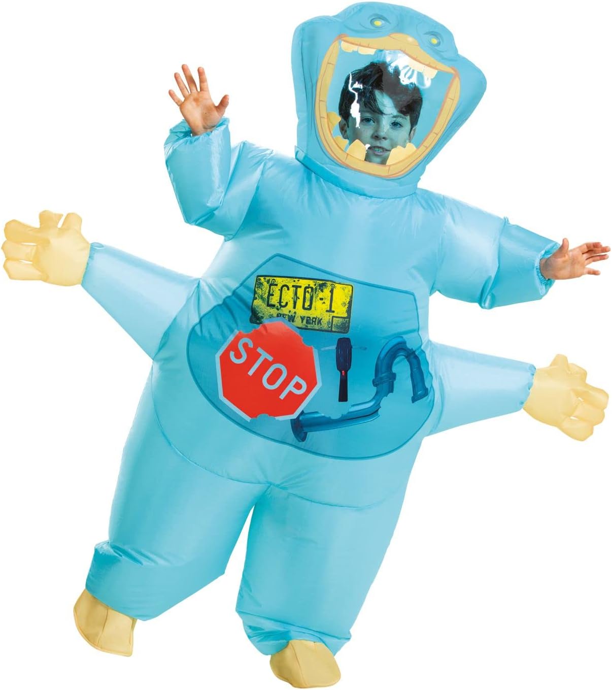 Disguise Muncher Inflatable Costume, Official Ghostbusters Afterlife Movie Fan Operated Blow Up Costume, Kids Size (up to 7-8)