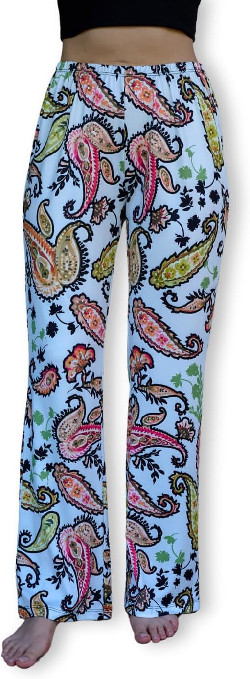 Long Modest Swimsuits for Women Pants | Swim Pant | Sea Pants That You can Combine with Your Swimsuits | Long Beach Pant (US, Alpha, Small, Regular, Regular, Standard, White/Orange)