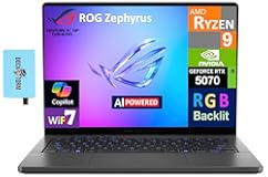 ROG Zephyrus G14 AI Gaming Laptop 14.0" 120Hz Display (AMD Ryzen 9 270, GeForce RTX 5070 8GB, 32GB LPDDR5X, 2TB PCIe SSD, RGB Keyboard, WiFi 7, Webcam, Win 11 Pro) w/DKZ USB Port Expander