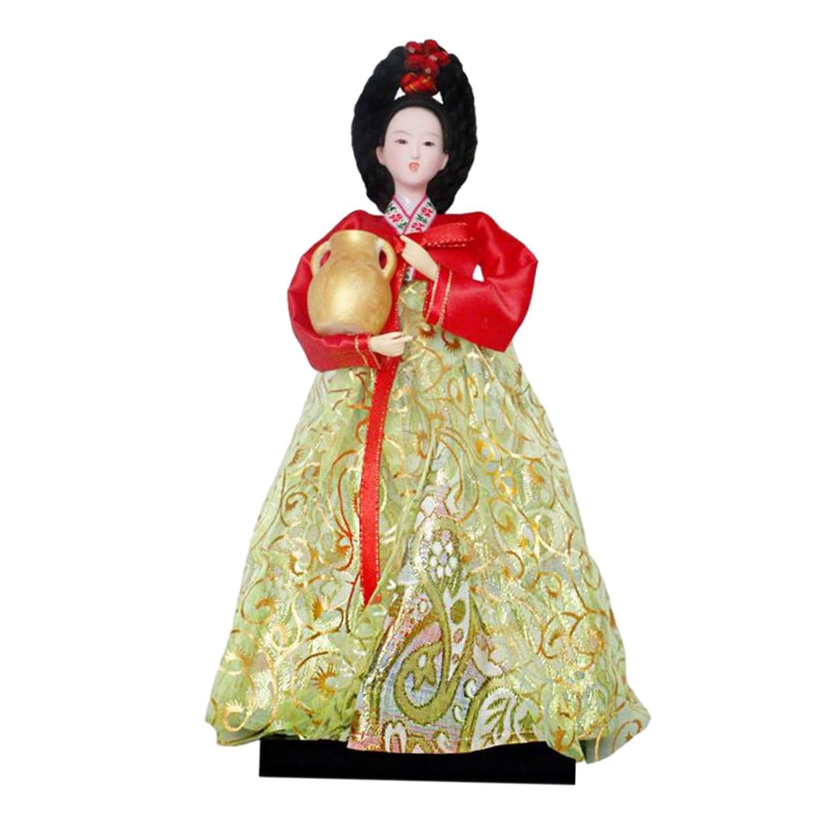 PIXZCSA Vintage Korean Hanbok Doll Crafts Geisha Figurine For Elegant Home Decoration Antique Asian Vintage Doll Traditional Handicraft And Other Korean, Style E