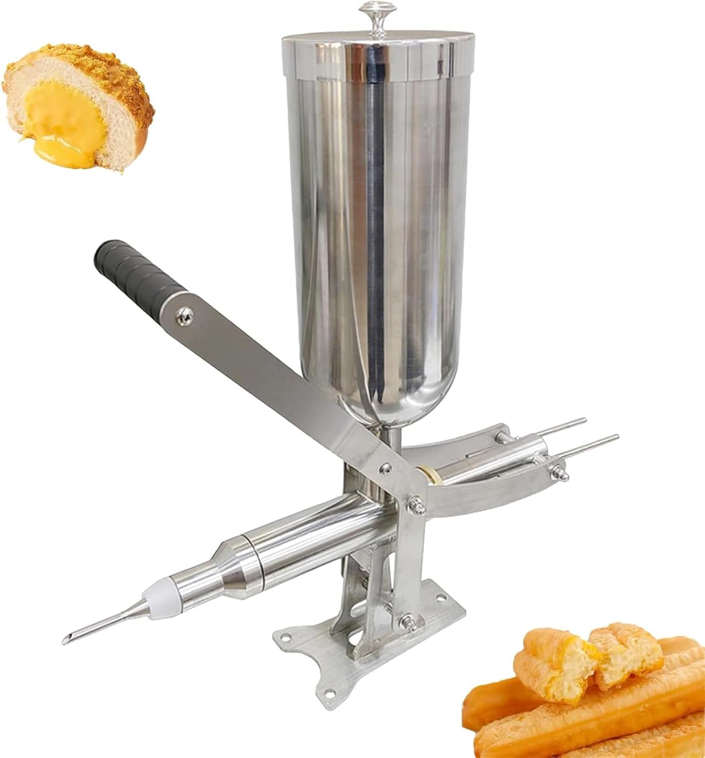 Commercial or Home Manual Donut Jelly Filler Injector Machine, Stainless Steel Cream Filling Injector, for Kitchen Restaurant with Adjustable Nozzle