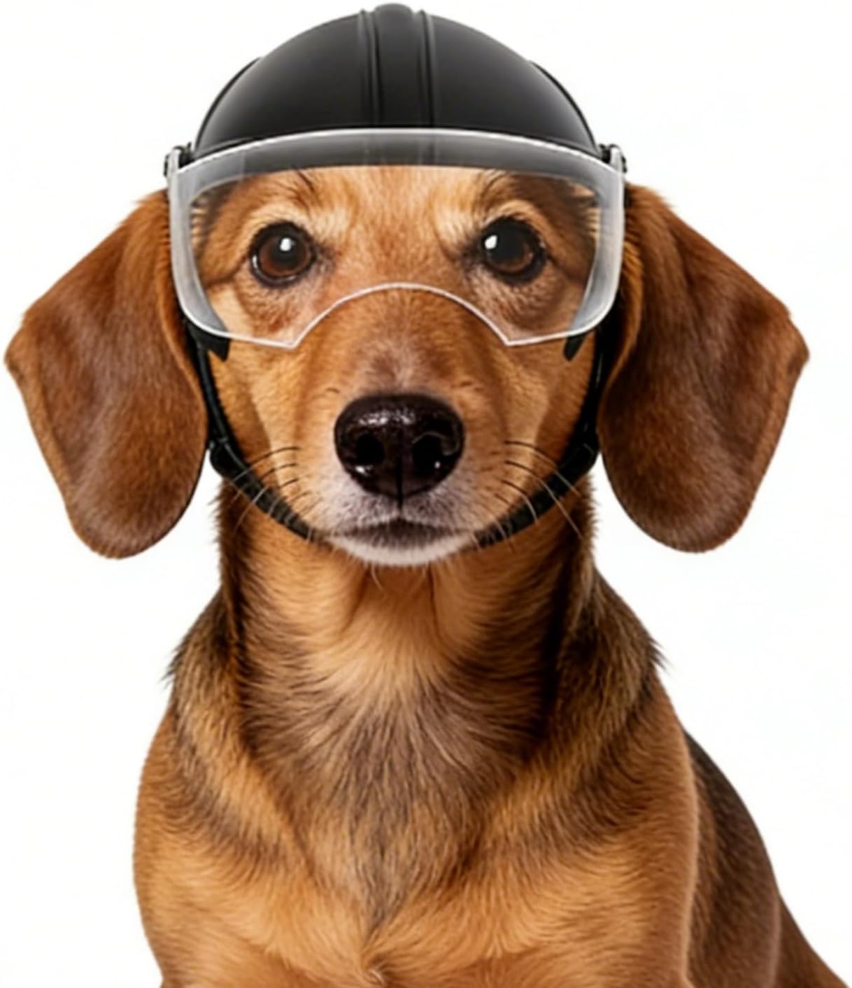 Namsan Dog Helmets for Small Dogs, Dog Helmet with Clear Lens Goggles, Doggie Helmets Hat with Ear Holes, Bike Doggie Helmet for Small to Medium Dogs, Adjustable, Black