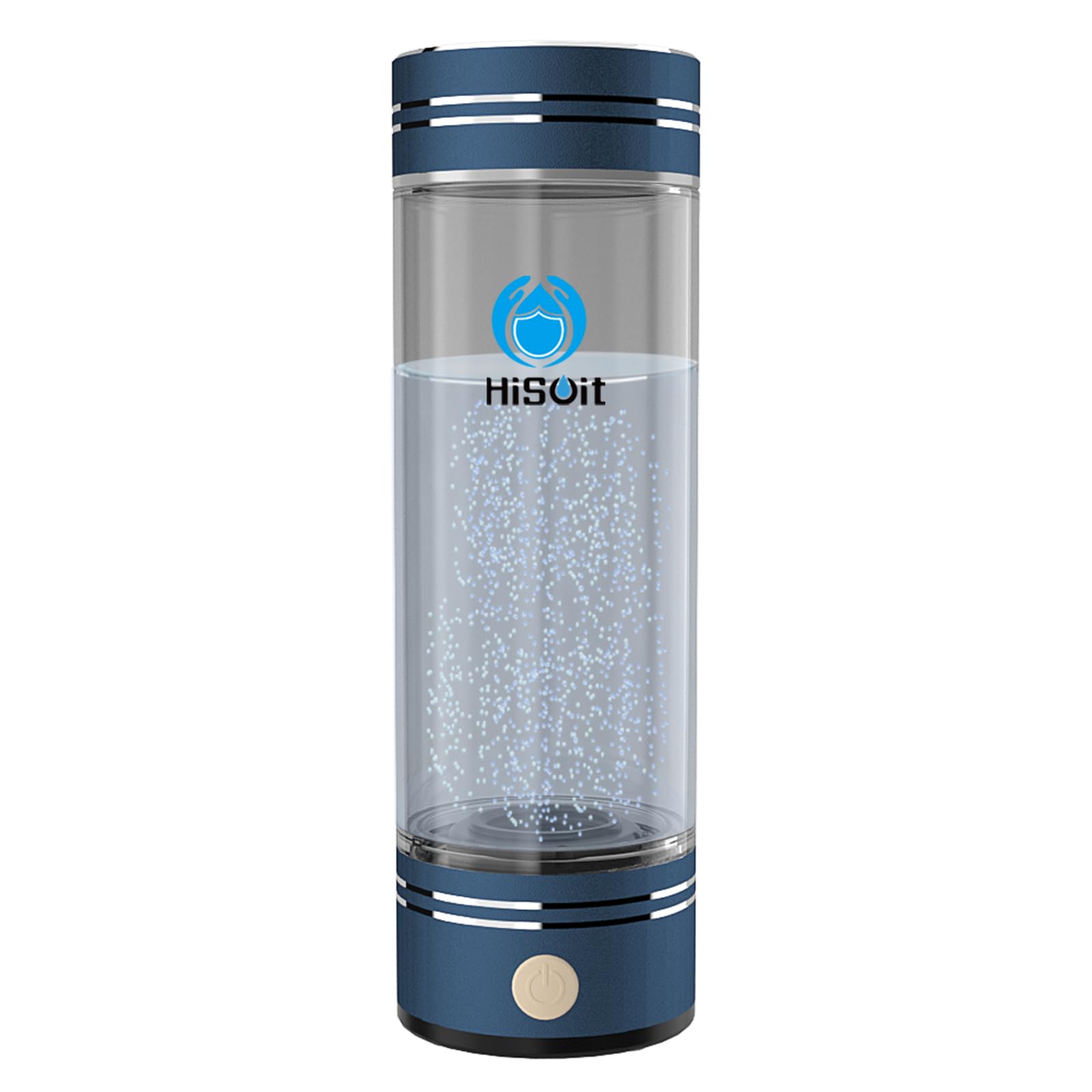 HISOIT Hydrogen Water Bottle Maker Machine Hydrogen Water Generator Ionizer with SPE and PEM Technology 17oz Dantin Blue