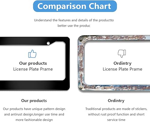 Miniatura 4 de Marco de matrícula personalizado, 2 piezas personalizable con tu propio texto, accesorios de metal divertidos para automóvil, soporte para placa de