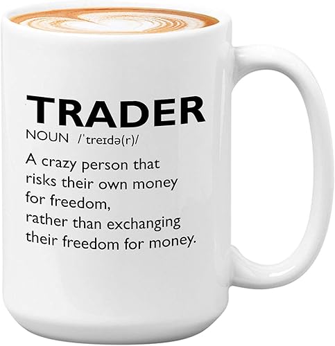 Taza de café del mercado de valores  Definición del comerciante Crazy Person  Day Trader Brokers Asesor financiero Inversor Ahorro de oficina