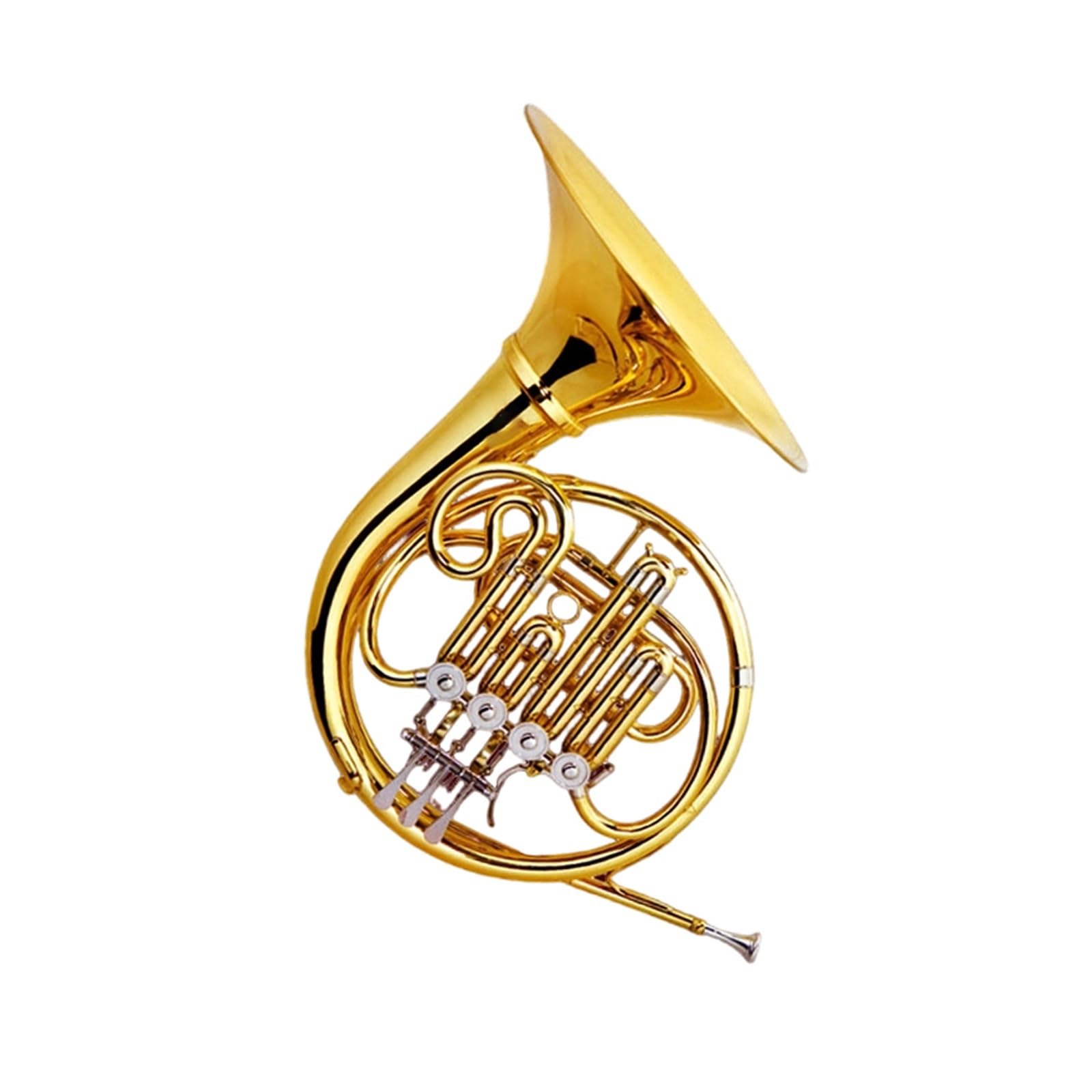 Waldhorn Anfängerinstrument Musikinstrument Vier Tasten Waldhorn In B Lack Gold Professionelle Performance(Single Row)