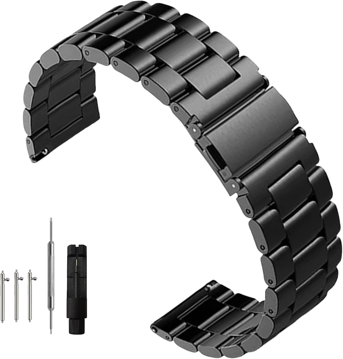 Correa de reloj de acero inoxidable de liberación rápida Correa de reloj de metal cepillado mate 14 mm 16 mm 18 mm 20 mm 22 mm 24 mm Correa universal de repuesto para reloj inteligente de metal de acero inoxidable sólido para hombres y mujeres