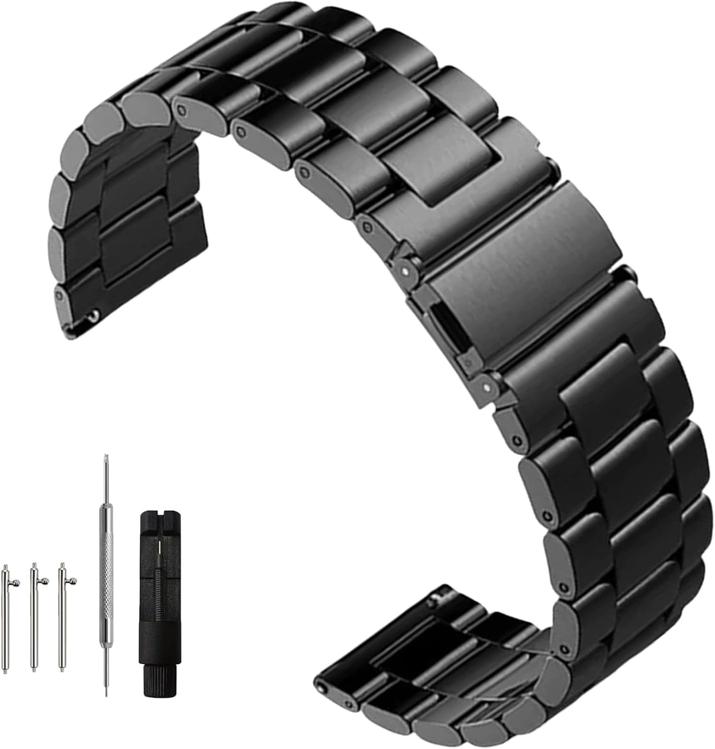 Quick Release Stainless Steel Watch Band Matte Brushed Metal Watchband 14mm 16mm 18mm 20mm 22mm 24mm Universal Solid Stainless Steel Metal Smartwatch Bracelet Replacement Band for Men Women
