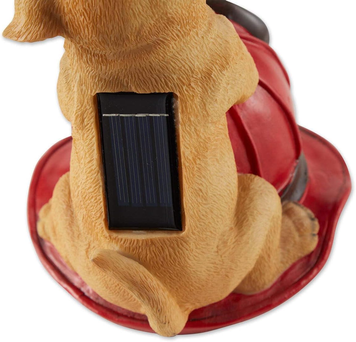 Puppy and Fire Helmet Solar Garden Light