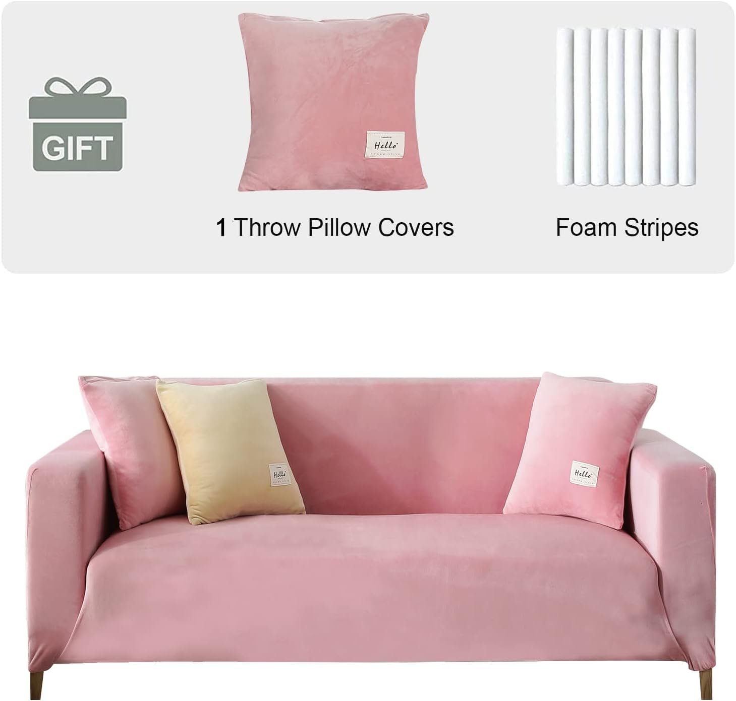 OKYUK Thick Sofa Covers 1 2 3 4 Seater Stretch Thick Velvet Couch Cover