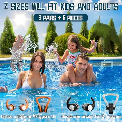 image for YUHENGLE Swimming Nose Clip Ear Plugs - 9 Packs Silicone Swim Nose Plu