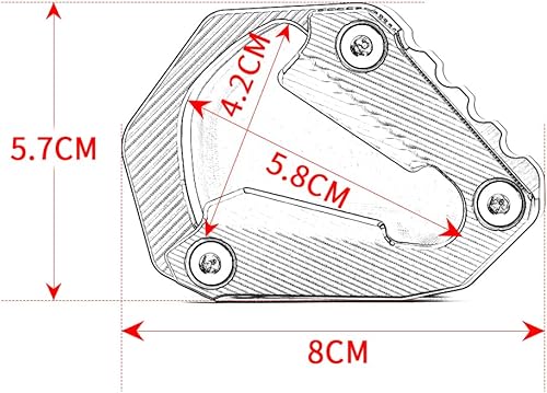 Miniatura 4 de Placa de extensión para soporte lateral de motocicleta compatible con KTM 1290 Super Adventure S 2021 2022 2023  Soporte de almohadilla de pie 1290