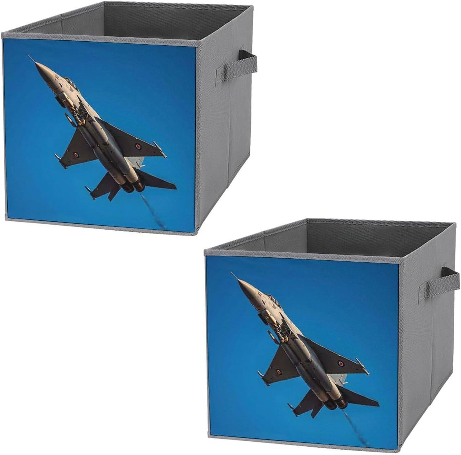 Fighter Foldable Storage Box with Handles, Durable Oxford Storage Cubes, 2PCS Collapsible Closet Organizer for Home, Shelf, Office, Travel