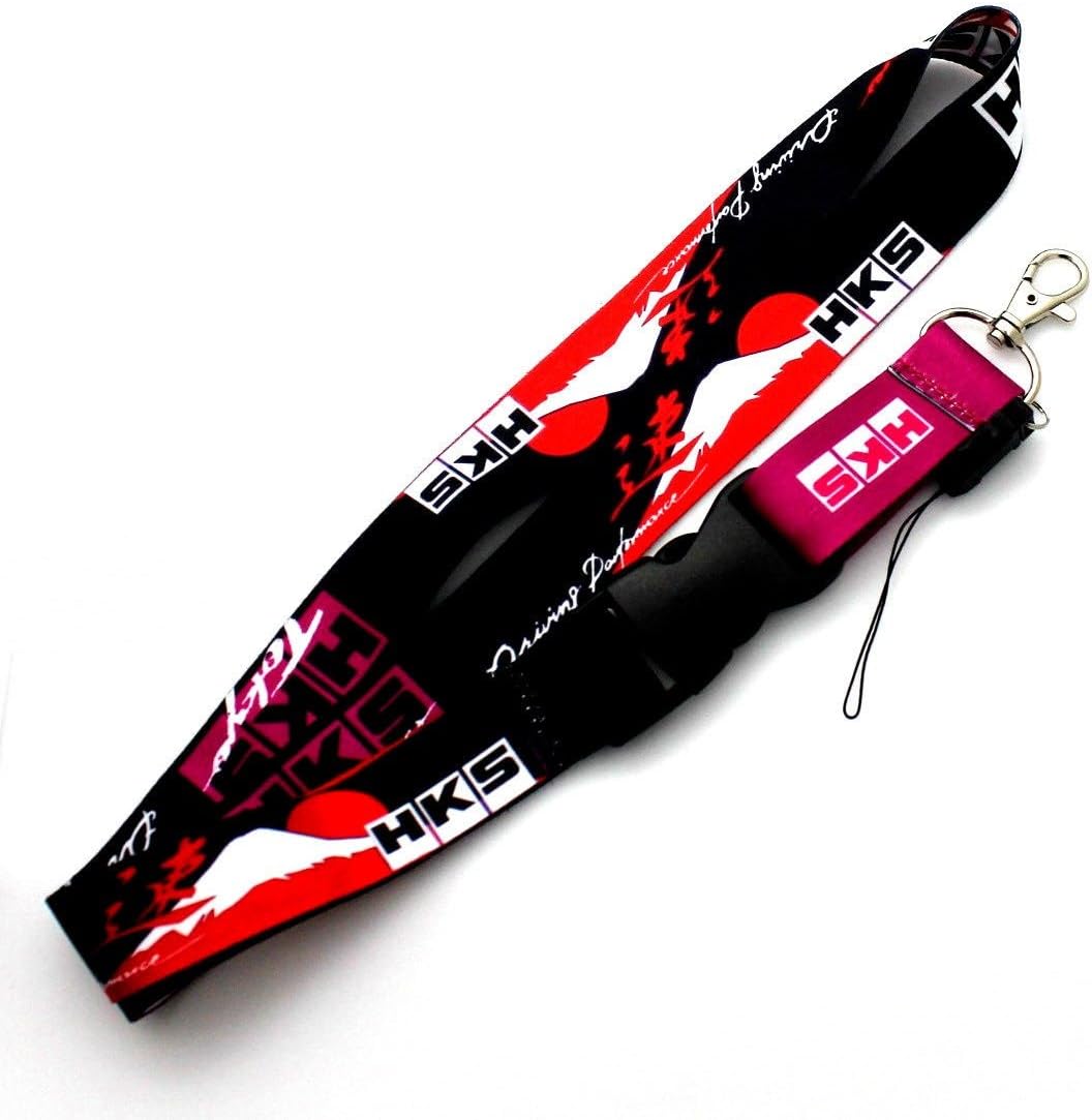JDM HKS Lanyard Keychain Neck Strap Quick Release Key Chian 2 Sided Print New