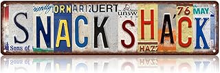 Snack Shack Metal Tin Sign Funny Vintage Slim Street Signs 16 x 4 Inch Wall Art for Home Farmhouse Bar Cafe Garage Indoor Outdoor Decor