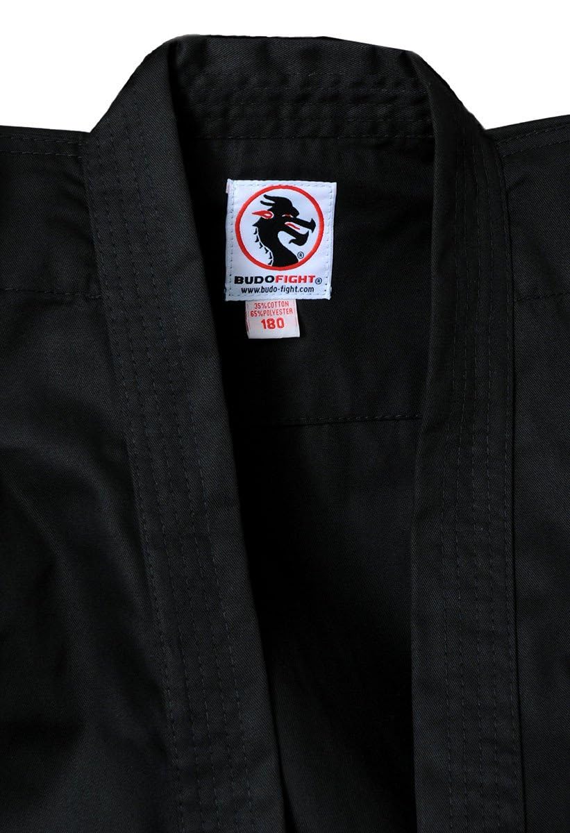 BUDOFIGHT Kimono de karaté Kobudo noir & blanc