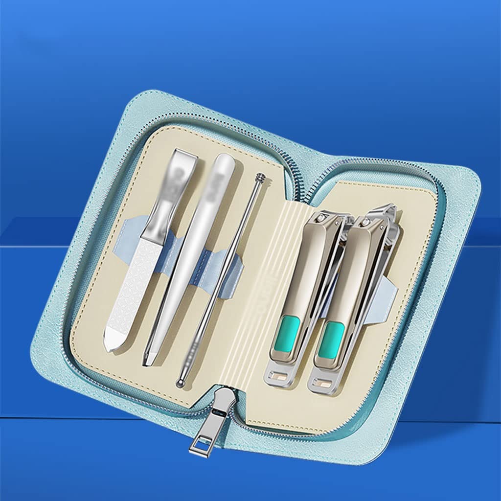 5 in 1 Manicure Tools Stainless Steel Nail Clippers Set Ear Spoon Skin Fork Nail File Hand Care
