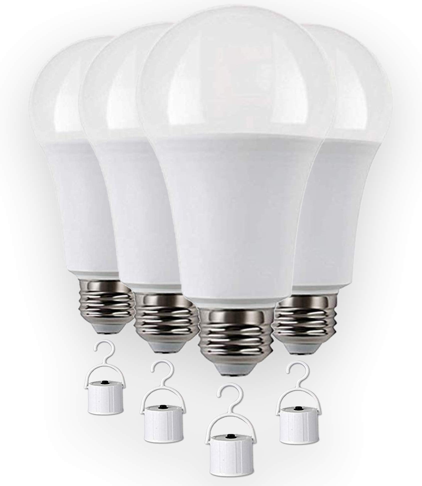 9-Watt Warm White LED Emergency Light Bulb, 4 Count, 120V AC, 850 Lumens, Battery Backup, Long Lifespan