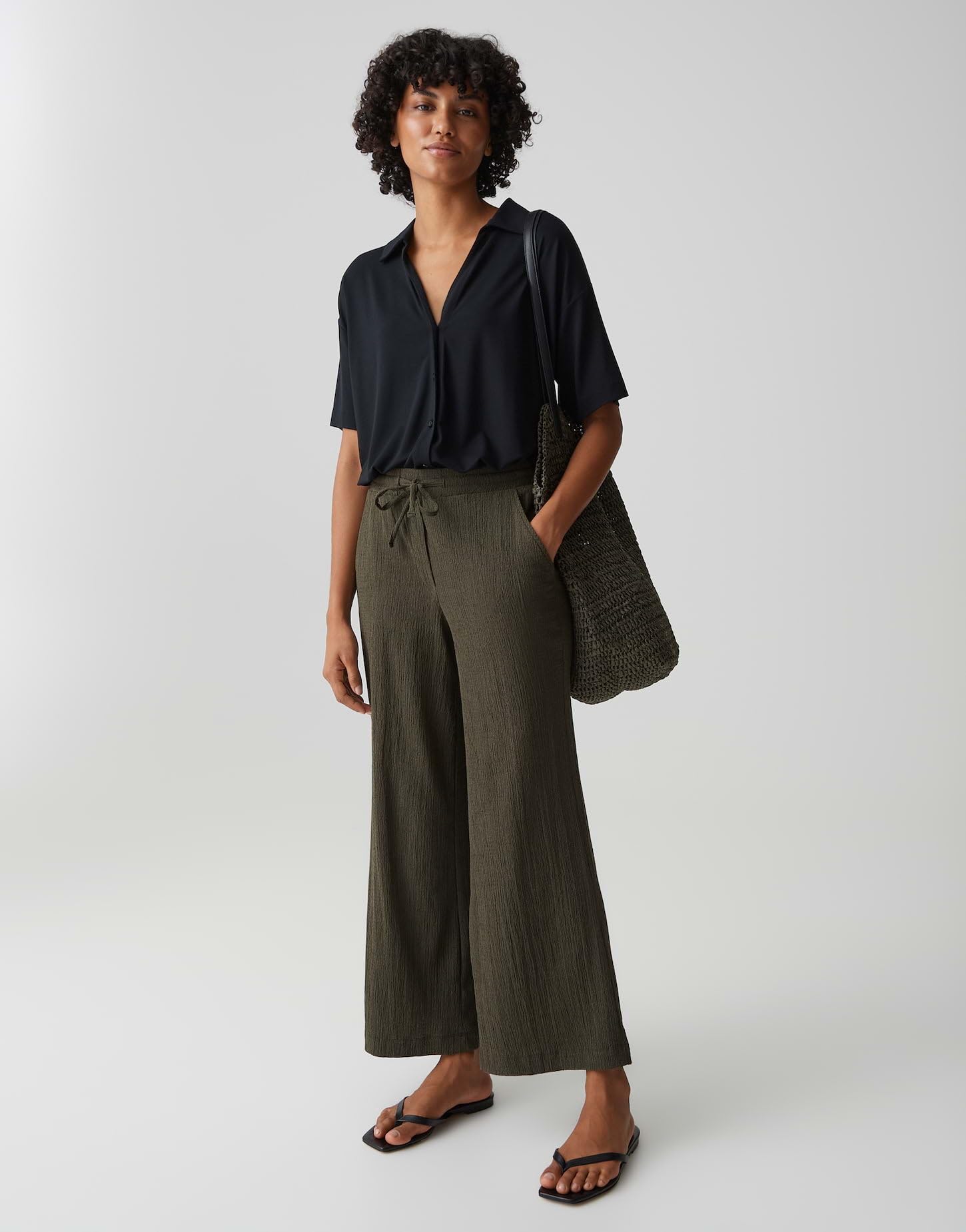 OPUS Damen City Pants | MILENI Sun Verkürzte City Pants in Crinkle Optik