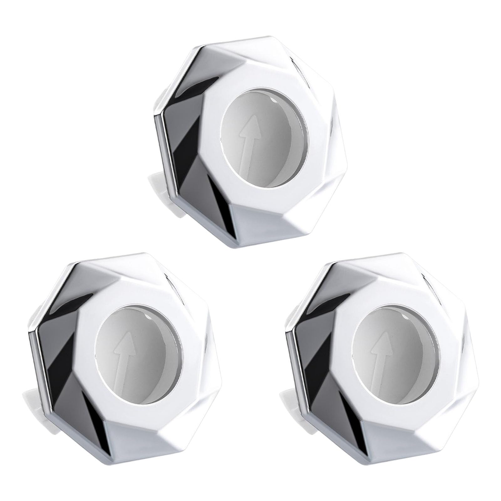 of 3 Easy to Installion Designs Overflows Covers for Bathroom and Kitchen Sinks with Elegant Color Daily Use Overflows Covers