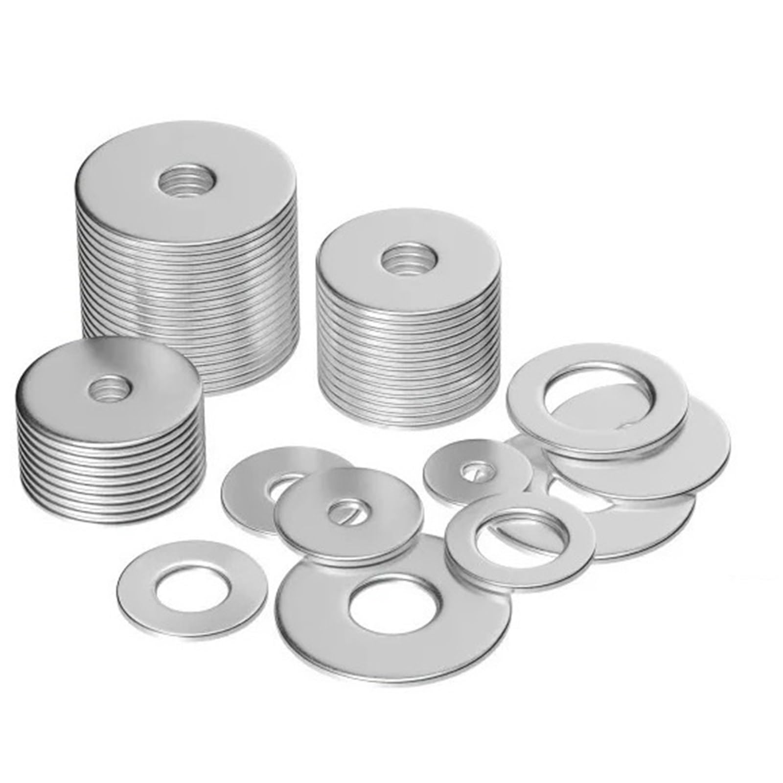 100/200 pièces rondelles de garde-boue en acier inoxydable plates for vis et boulons Kit métalliques 100 (12 tailles M3-M12) grand assortiment pour Vis et Boulons(100pcs)