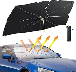 Pare Soleil Voiture Pare Brise Avant 140 X 80 Cm - Anti - UV 99%, Parapluie Soleil Pliable Convient Aux Voitures Suv Fourgonnettes Facile A Installer Et Compact 88593670