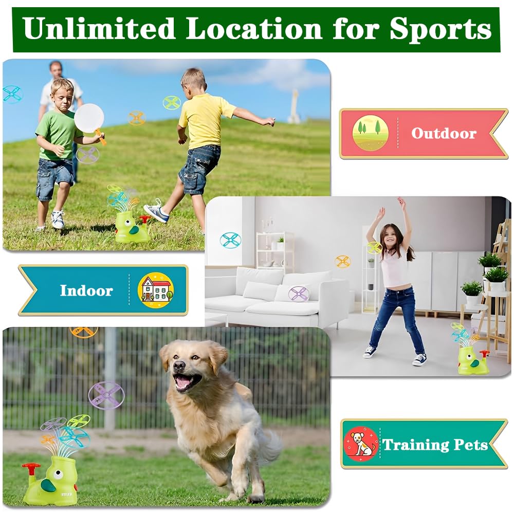 Jouet Extérieur 3-10 Ans Garçon Fille, Jouets Hélice Extérieur, Frisbee Jeux pour Enfants, Flying Disc Launcher, Jeux Extérieur Enfant Jardin, Jouet Enfant 3-10 Ans