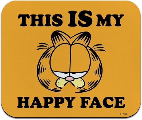 Alfombrilla para mouse Garfield This IS My Happy Face de perfil bajo