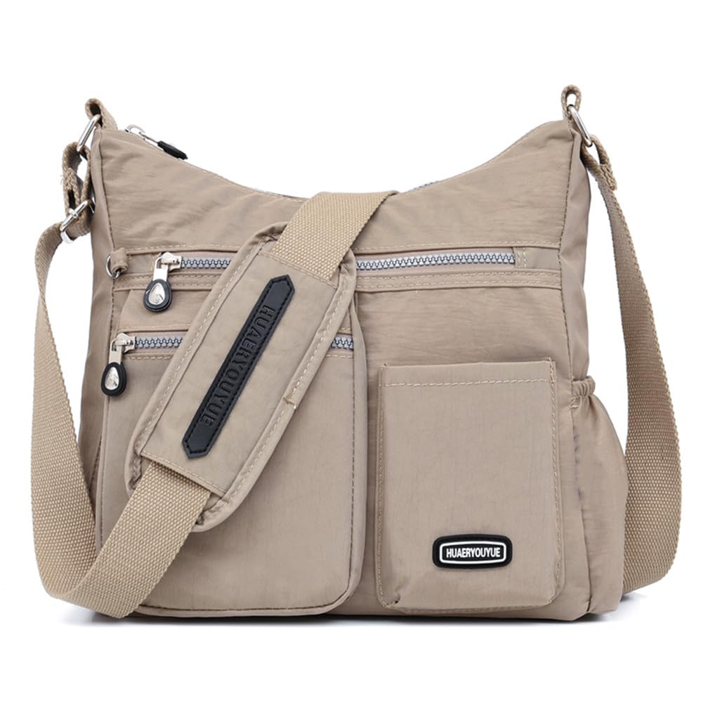 Estwell Bolso Bandolera Mujer Grande Bolso de Hombro Moda Impermeable Nailon Crossbody Bolso con Múltiples Bolsillo Casual Bolsa para Escuela Viaje Trabaja