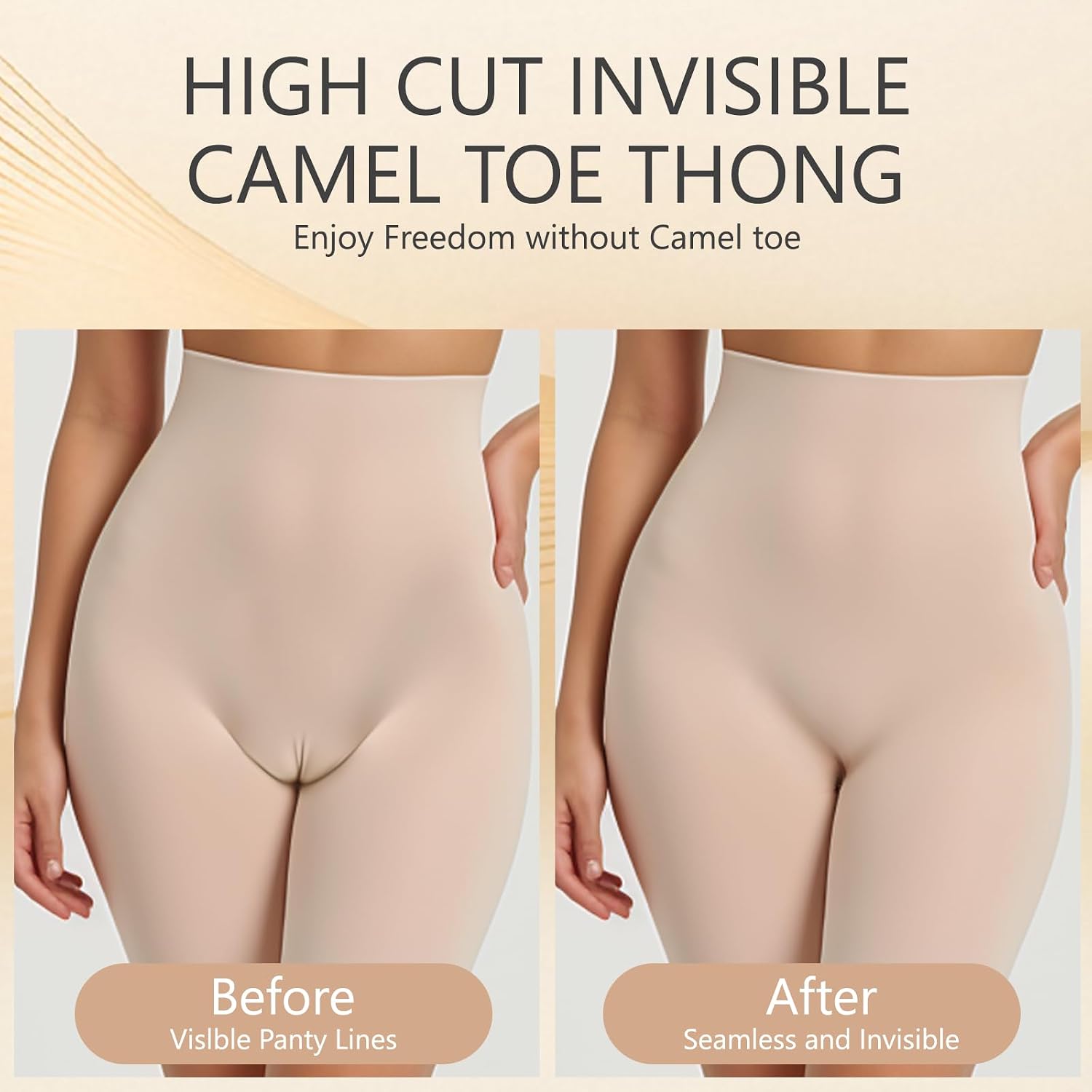 Seamless Thongs for Women, Invisible No Show Panties - Workout G-String Breathable All-Day Comfort Underwear Soft