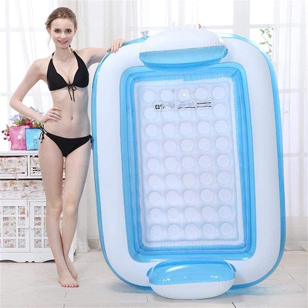 Bathtub Foldable Inflatable Whirlpool Bath Thickened Foldable Tub Whirlpool Tub Plastic Bath Tub Inflatable Blue (Blue)