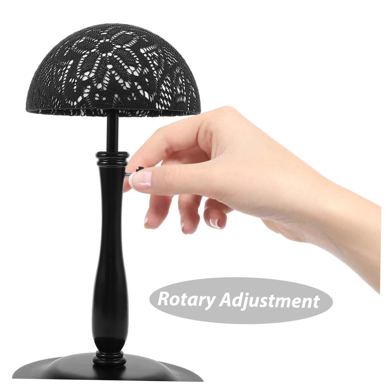 Beavorty Soporte para Peluca Negro de Hierro y Plástico Diseño de Jarrón