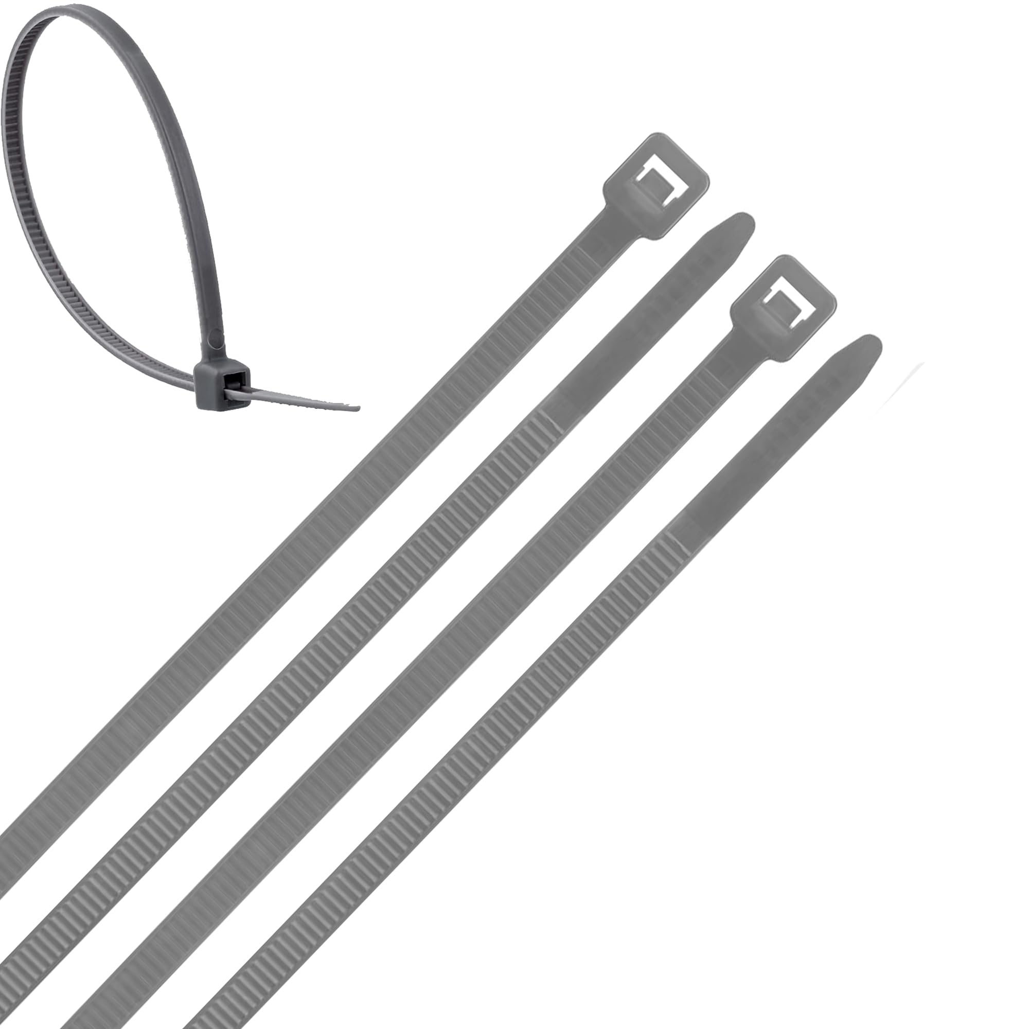 Zip Ties 7 Inch (60 Pack) - Heavy Duty, 40 lb Tensile Strength, Cable Ties, Long Wire Ties Self Locking Nylon Ziptie Grey for Home Office Garden Outdoor Plant Fenceing Bindind use, Pylco Smart