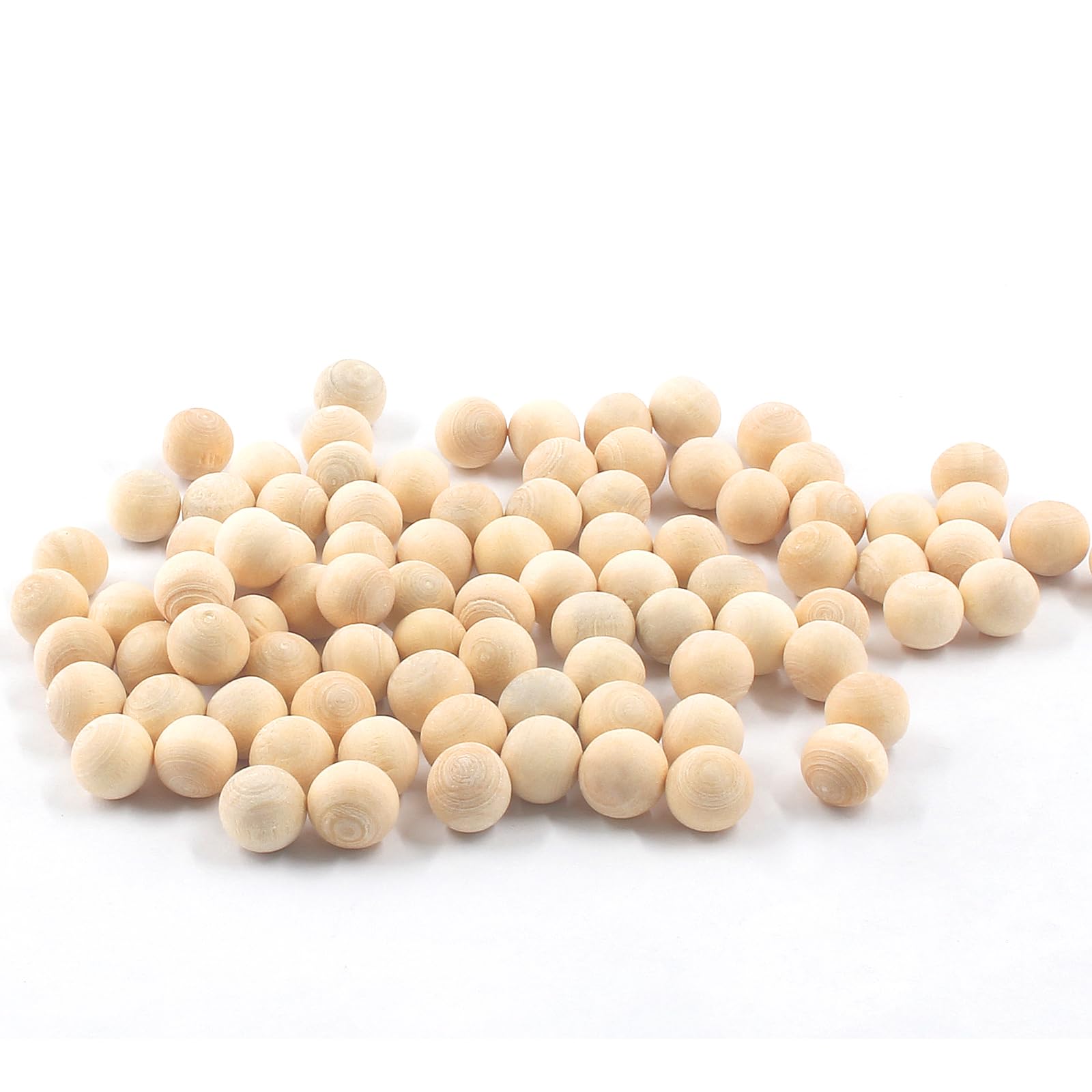 100 pezzi da 20 mm di palline di legno naturale, grandi