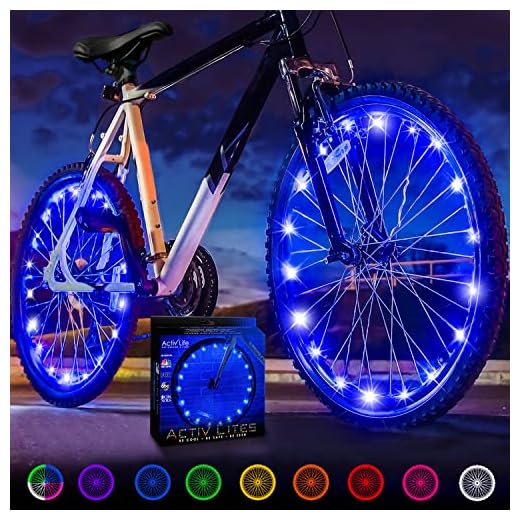 Activ Life Bike Wheel Lights (2 Tires, Blue) Best Gifts for Men for Christmas Stocking Stuffers & Birthday Gifts, Teens & Boys. Top Unique Presents for Kids 2020 Ideas for Him, Dad, Brother, Uncle