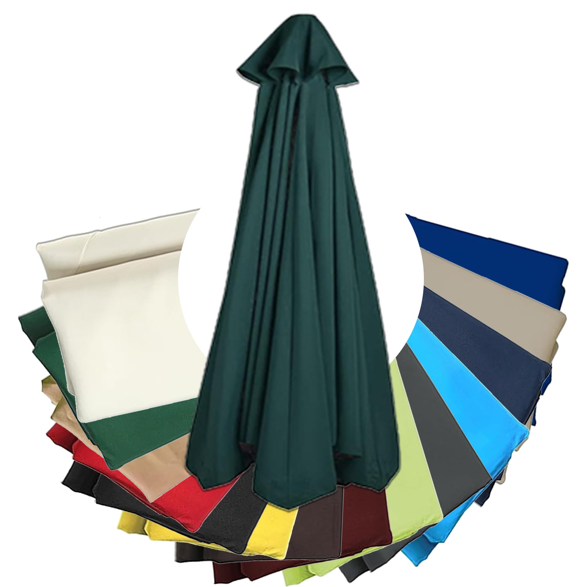 Copertura di Ricambio per Ombrellone da Giardino 270cm/106.30"-8 Ribs Tettuccio Superiore per Ombrellone in Tessuto, Telo Protettivo Impermeabile LavabileVerde