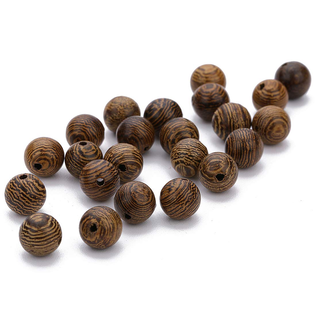 Dodo Rondelle Perline In Legno Rotonde Per Creazione Gioielli, Colori Nero, Rosso, Verde, Blu, Diametri 15/25/30 Mm, Finitura Lucida Corda Elastica 4 Mm