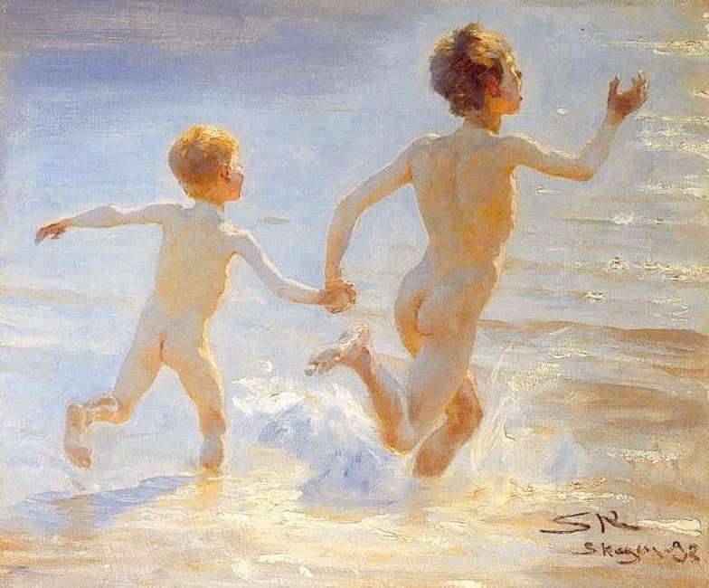 Impression peinture huile plage de Peder décoration murale affiche toile