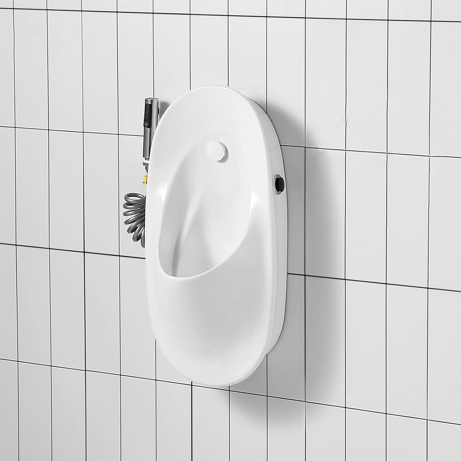 Wall Mounted Universal Washout High Efficiency Urinal Ceramic Urinals, Urinals For Men Spill Proof Nighttime,for Bathrooms, Hotels, Shoppinga