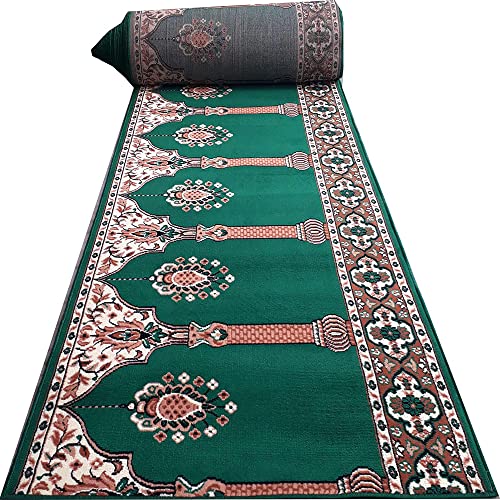 Image of Sifa Carpet Hand Washable Zanamaz Prayer Carpet for Masjid(Mosque) - 4x30 Feet Green Color