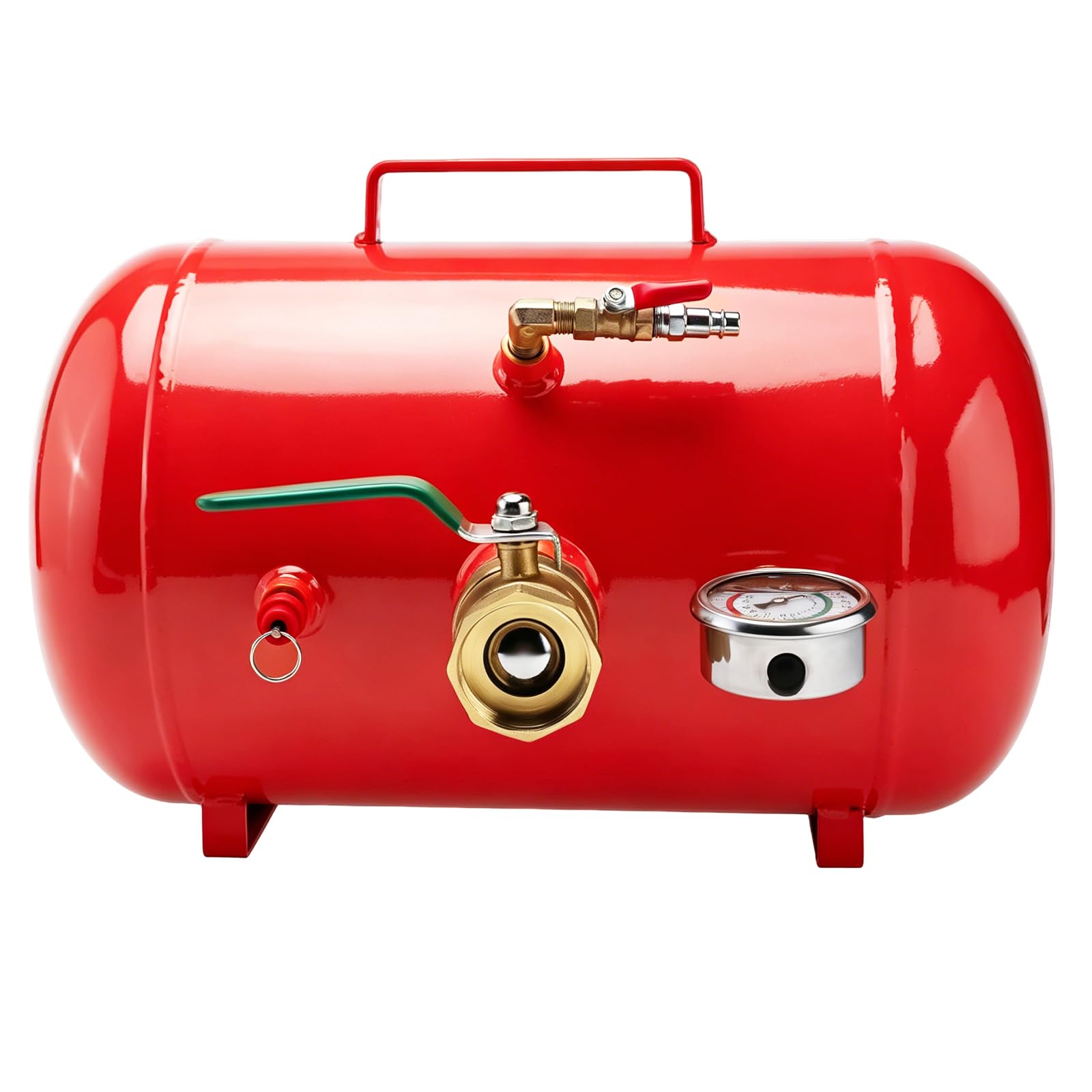 BOOMSTART Gonfiatore per pneumatici da 20 l, 6-8 bar, cannone ad aria in acciaio, per pneumatici Bazooka, con manometro, per camion, auto (rosso)
