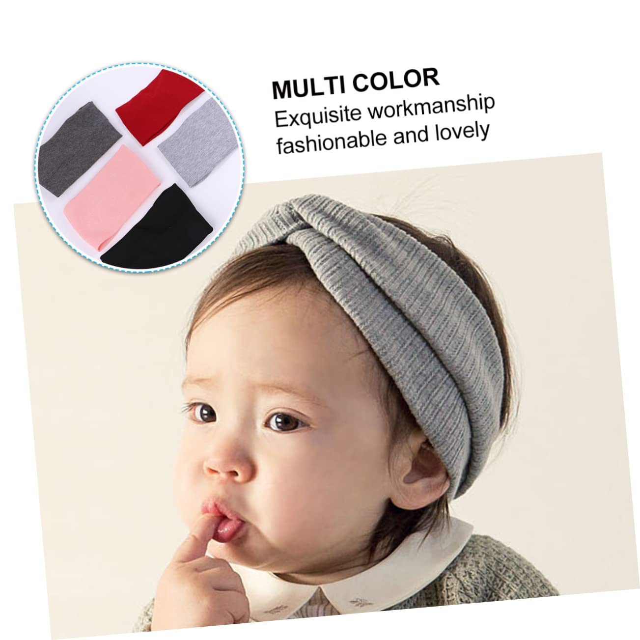 FRCOLOR 15 fasce per capelli in nylon per bambine e bambine, con nodi, accessori per capelli per bambini