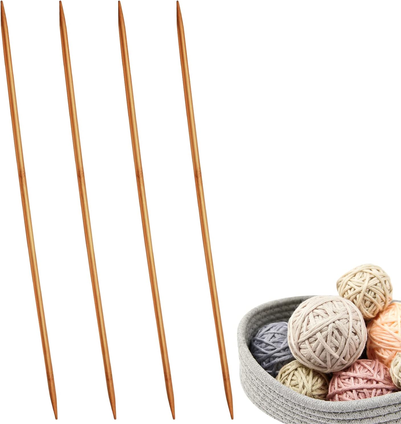 4 Pcs Bamboo Knitting Needles Set Double Pointed Knitting