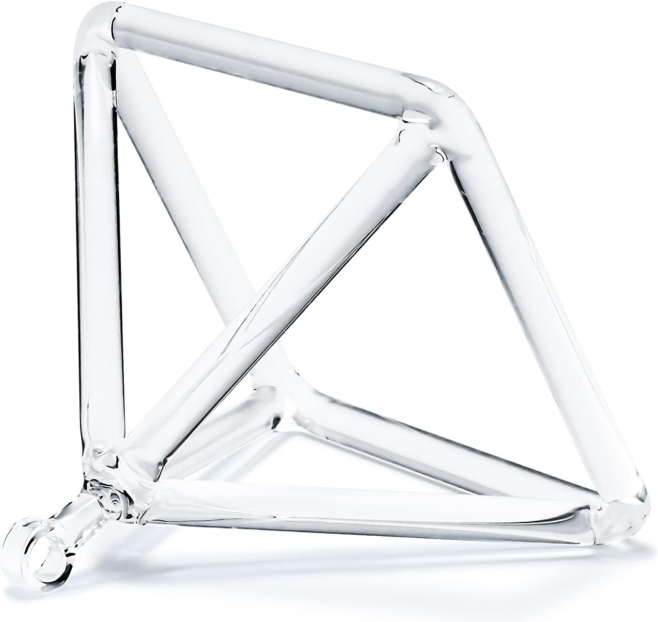 Clear Quartz Crystal Singing Pyramid 4 inch With Crystal Singing Bowl Striker