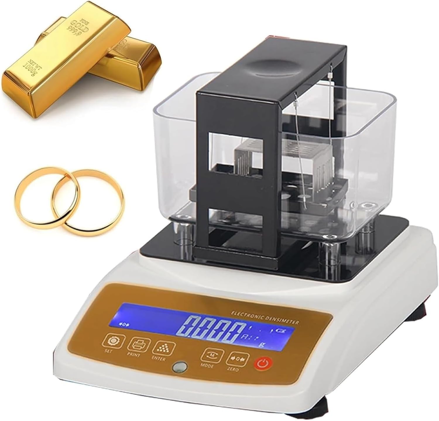 Gold Purity Tester Machine Solid Density Meter Digital Electronic Precious Metal Analyzer Content Detector for Jewelry(1200K)