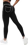 VOOVEEYA Curvy Leggings pour femmes, pantalons de yoga haute taille avec poches arrières Contrôle du tummy