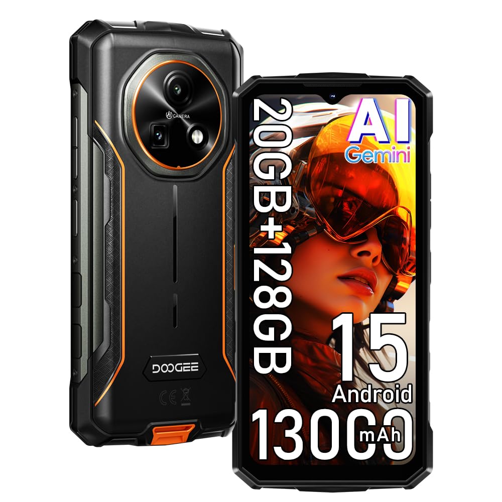 DOOGEE Fire 5 Pro Rugged Smartphone, 13000mAh 4G Android 15 Telefono Indistrutti