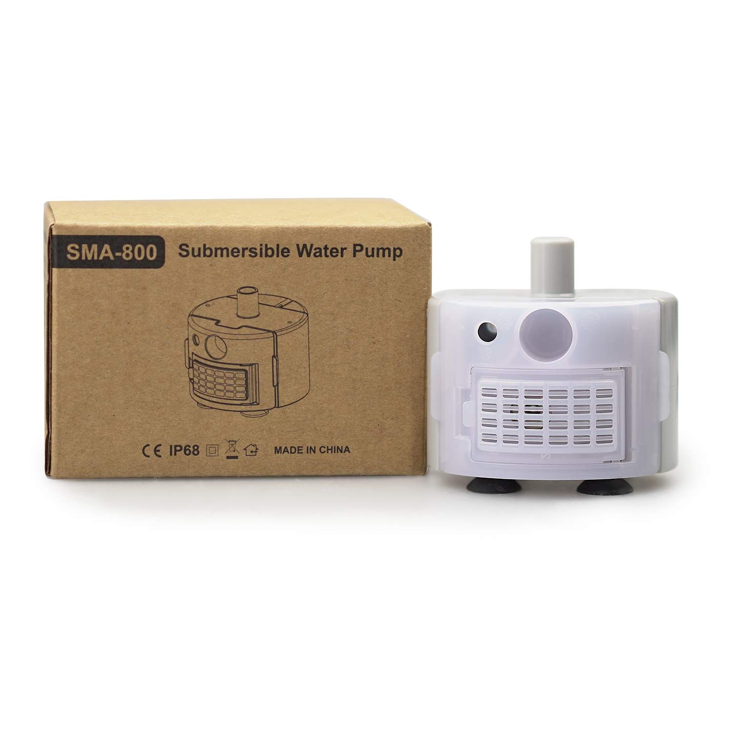 Water Fountain Pump for Stainless Steel Cat Drinking Fountain, Ultra Quiet Long Lifespan Replacement Round Pump with USB Cable, LED Lights