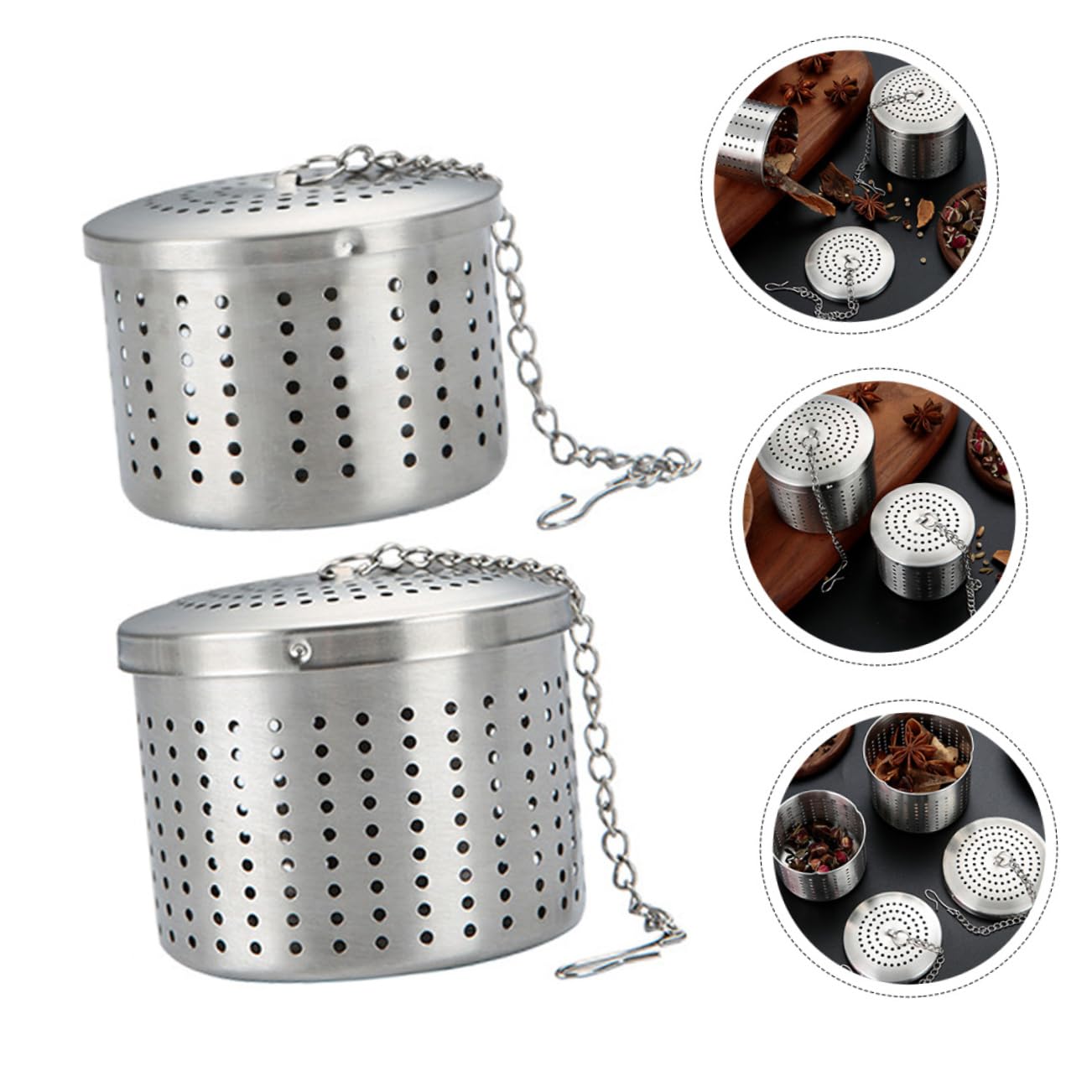 Amosfun 8 Piezas colador de té de acero inoxidable colador infusor de tetera bolsitas de té para té suelto filtro de té profesional té de malla Infusor de té colador de té reutilizable